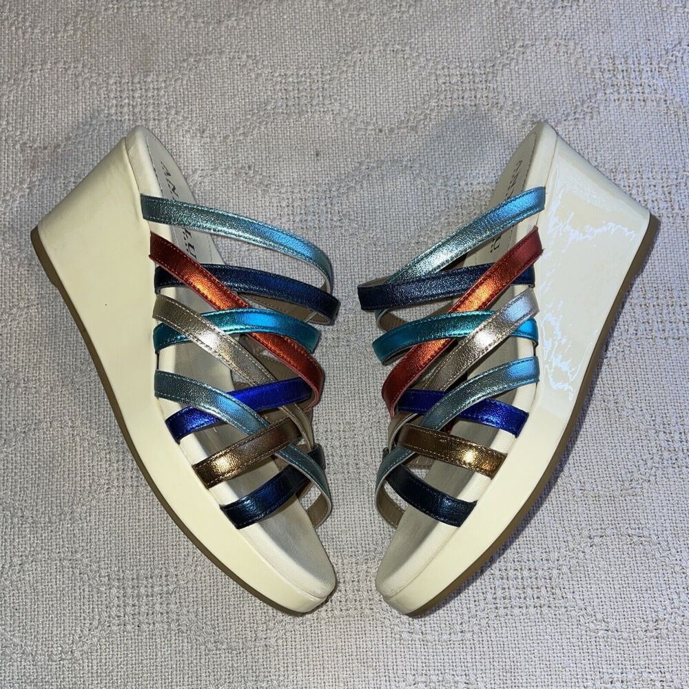 Anyi Lu Italy Fashion Sandal Women’s Size 38 U.S. 7 Medium Multicolor Strappy
